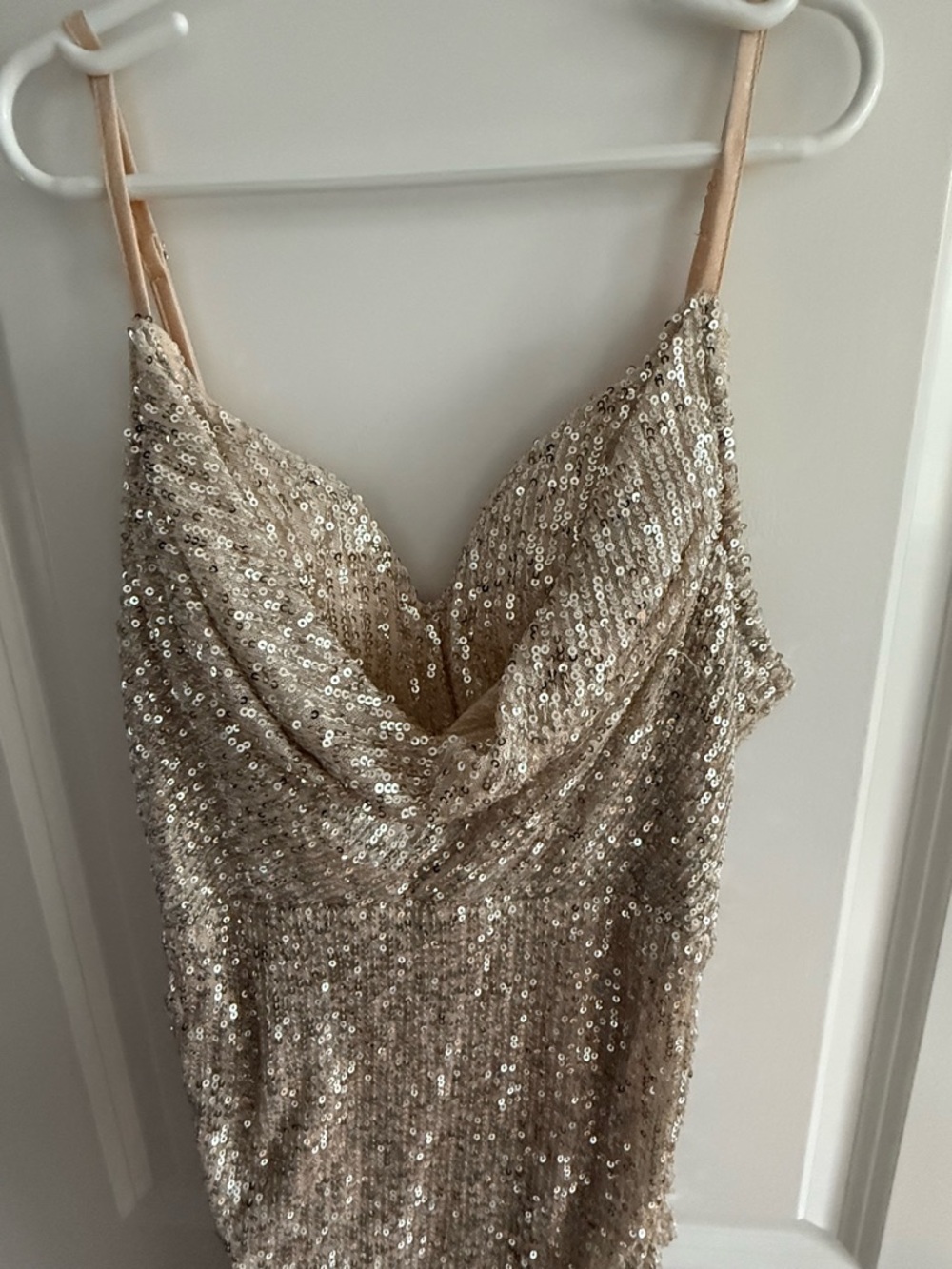 Hello Molly Champagne Satin Slip Dress